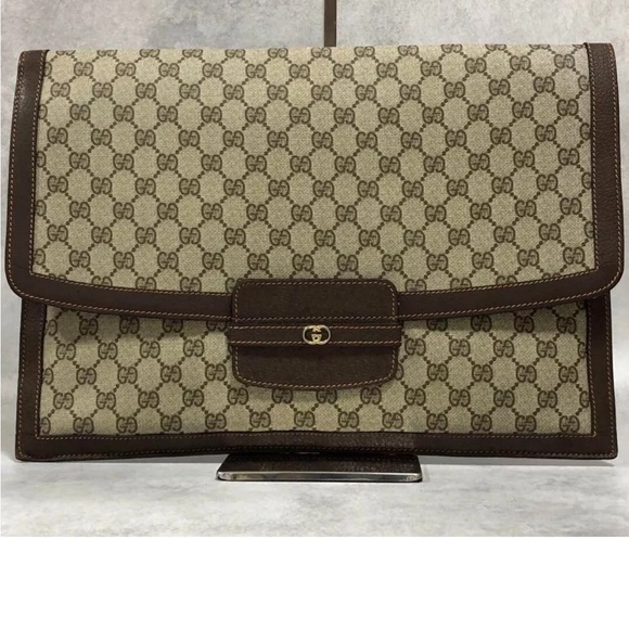 Authentic GUCCI GG Supreme vintage clutch document case hand bag interlo… - Picture 1 of 12